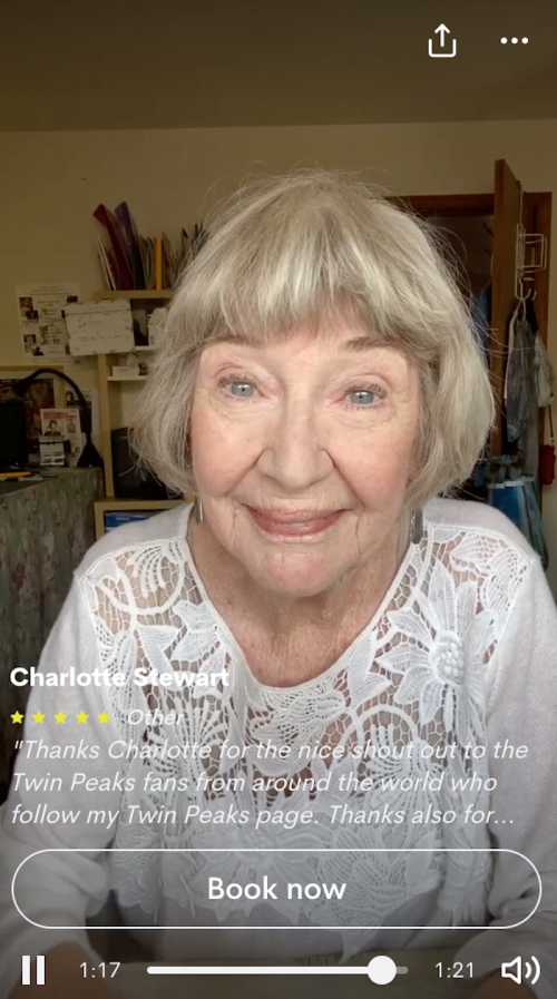 Charlotte Stewart in a video from Cameo