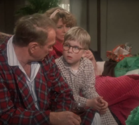 Darren McGavin, Peter Billingsley, and Melinda Dillon in "A Christmas Story"
