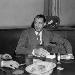 Gary Cooper photographed at a restaurant date unknown
