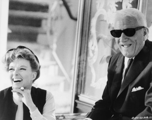 Katharine Hepburn and Spencer Tracy on the set of "Guess Who's Coming to Dinner"