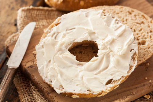 plain bagel with cream cheese