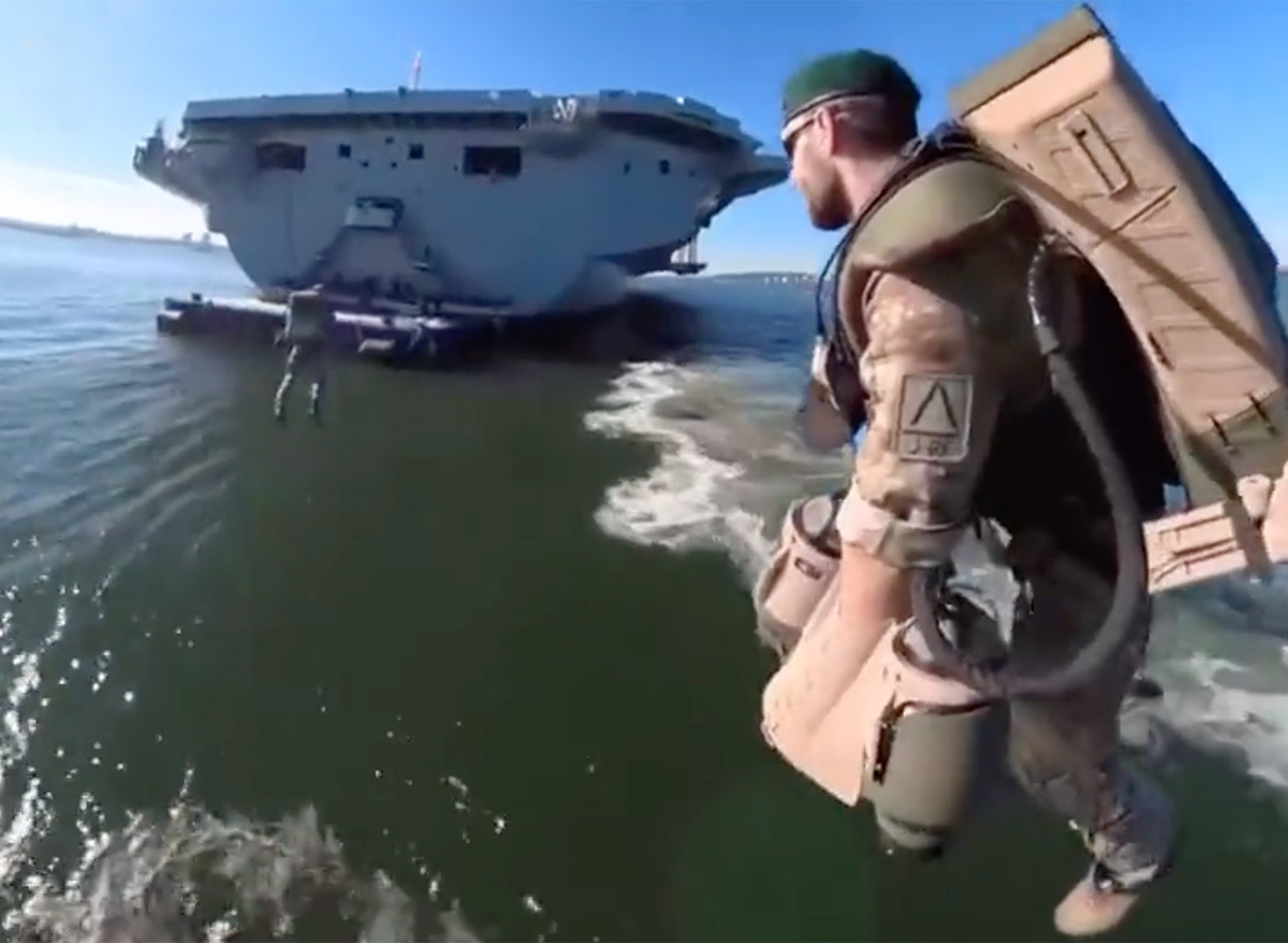 Video of Soldiers Flying in “Iron Man” Jet Suits Above Navy Ship
