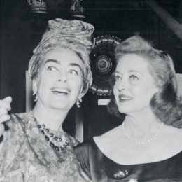 Joan Crawford and Bette Davis at a party for "What Ever Happened to Baby Jane?"