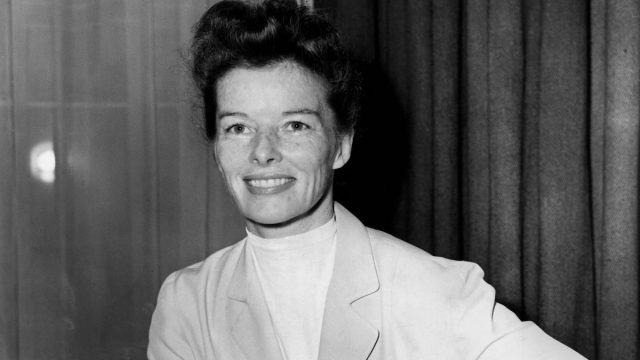 Katharine Hepburn at a reception in London in 1951