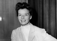 Katharine Hepburn at a reception in London in 1951