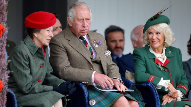 Princess Anne, Princess Royal, Prince Charles, Prince of Wales and Camilla, Duchess of Cornwall attend the Braemar Highland Gathering at The Princess Royal and Duke of Fife Memorial Park