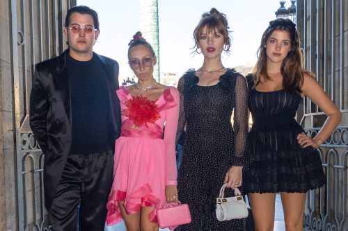 Peter Brant Jr., guest, Ivy Getty, and Lily Brant attend the Giambattista Valli Couture Fall Winter 2022-2023 show in July 2022