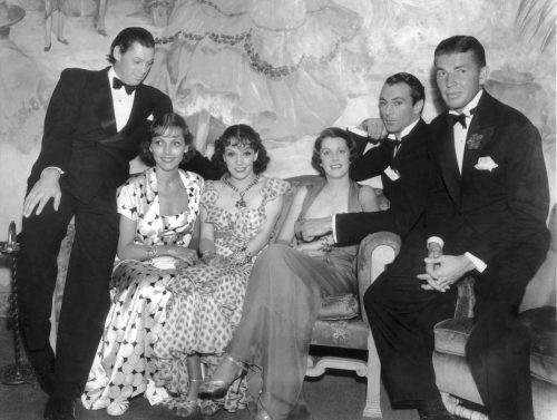 Johnny Weissmuller, Adrienne Ames, Lupe Vélez, Veronica Balfe, Gary Cooper, and Bruce Cabot in 1934