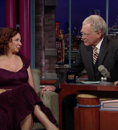 Maya Rudolph and David Letterman on the "Late Show" in 2009