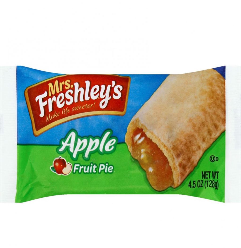 A close up of Mrs. Freshley's Apple Pie packaging