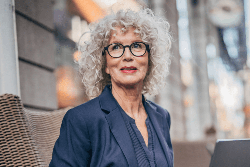 older woman with curly gray hair | MercerOnline