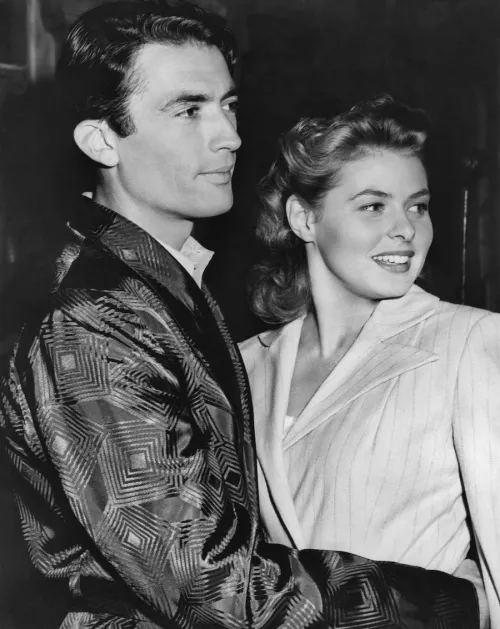 Gregory Peck and Ingrid Bergman on the set of "Spellbound"