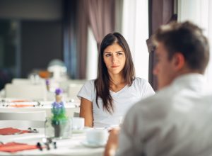 woman concerned husband is lying