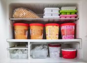ice cream in freezer
