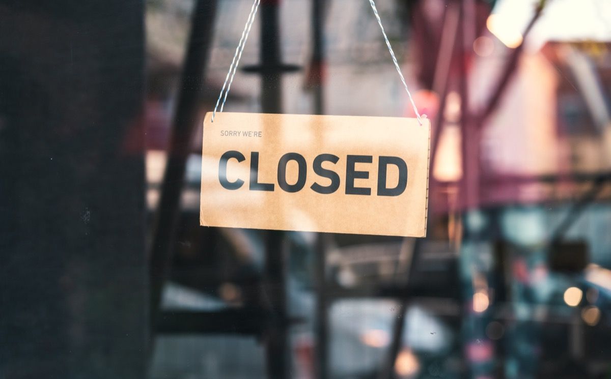 closed sign in window