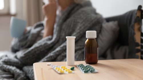 Medicines on the bedside table