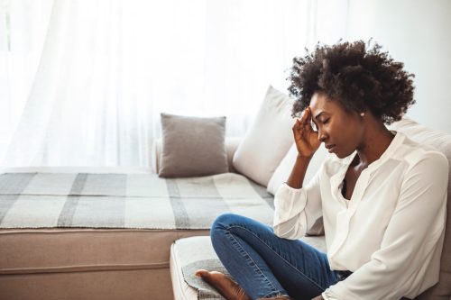 woman struggling with mental health