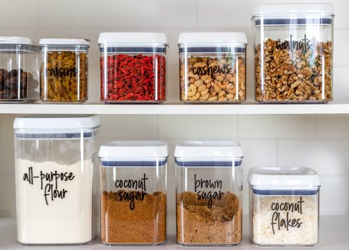 organized pantry with containers