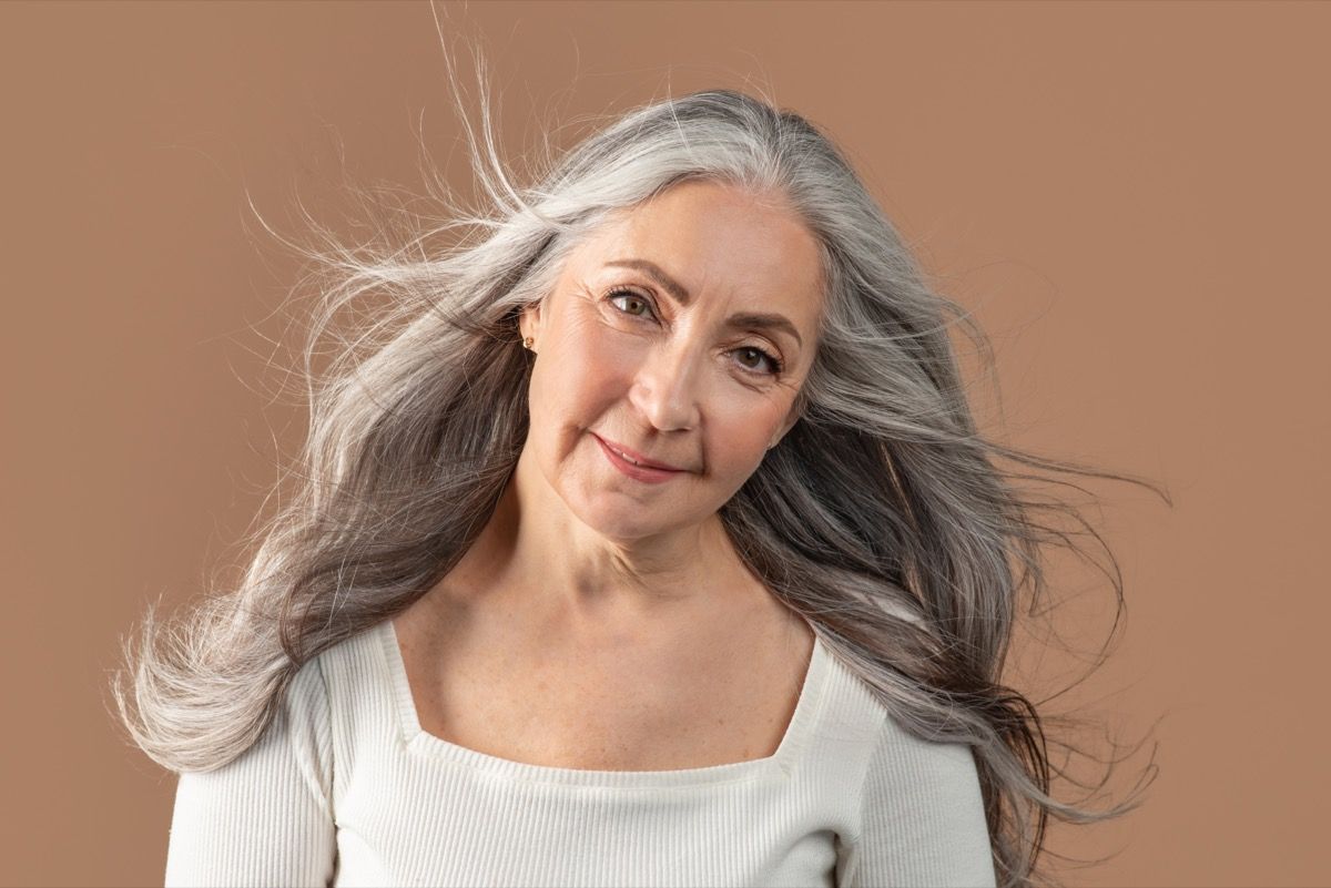 Older Woman With Healthy Gray Hair