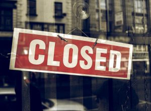 closed sign in window