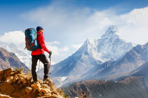 Hiker in the Himalayas