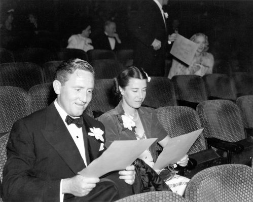 Spencer and Louise Tracy at a premiere circa 1938