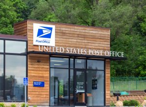 United States Post Office building. The United States Postal Service provides postal service in the United States.