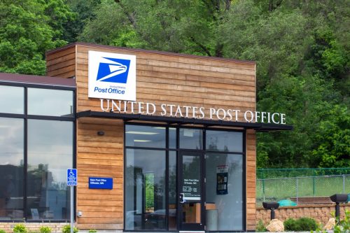 United States Post Office building. The United States Postal Service provides postal service in the United States.