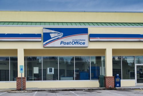 USPS storefront in a Houston, TX location.