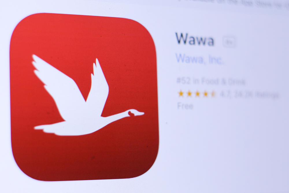 A close up of the Wawa app logo on a screen