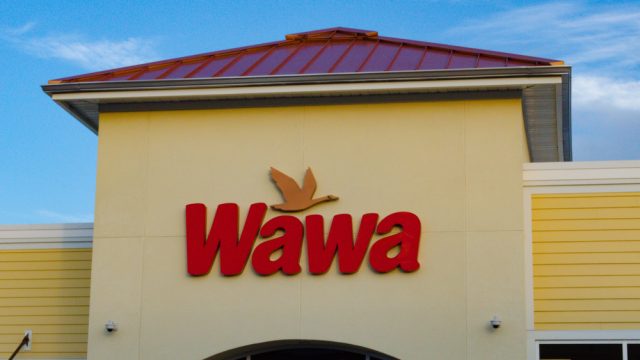 The exterior of a Wawa store