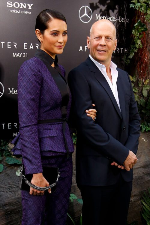 Emma Heming Willis and Bruce Willis at the premiere of "After Earth" in 2013