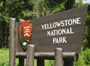 A sign for Yellowstone National Park