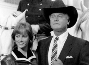 Cathy Podewell and Larry Hagman in Dallas
