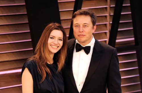 Elon Musk and Talulah Riley at the Academy Awards in 2014