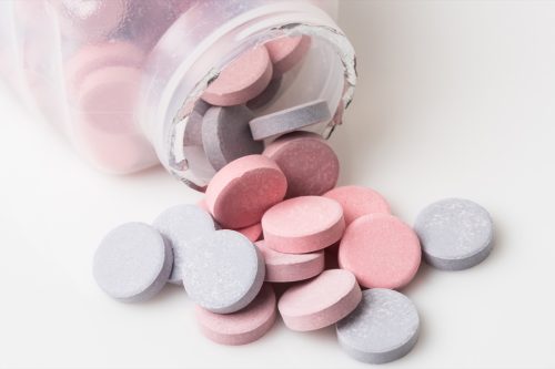 Antiacid Tablets close up