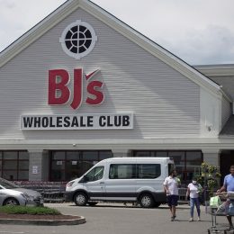 The storefront and parking lot of a BJ's Wholesale Club