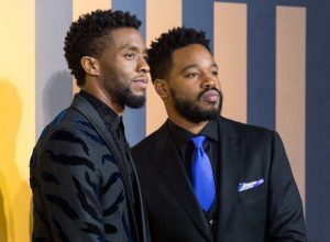 Chadwick Boseman and Ryan Coogler at the European premiere of "Black Panther" in 2018