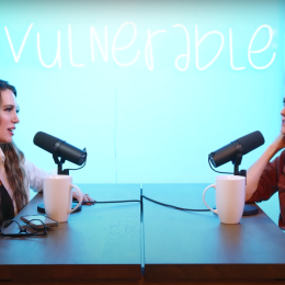 Christy Carlson Romano and Alyson Stoner recording Romano's podcast "Vulnerable"