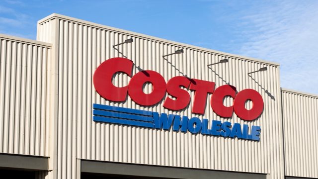 The sign above the entrance of a Costco store