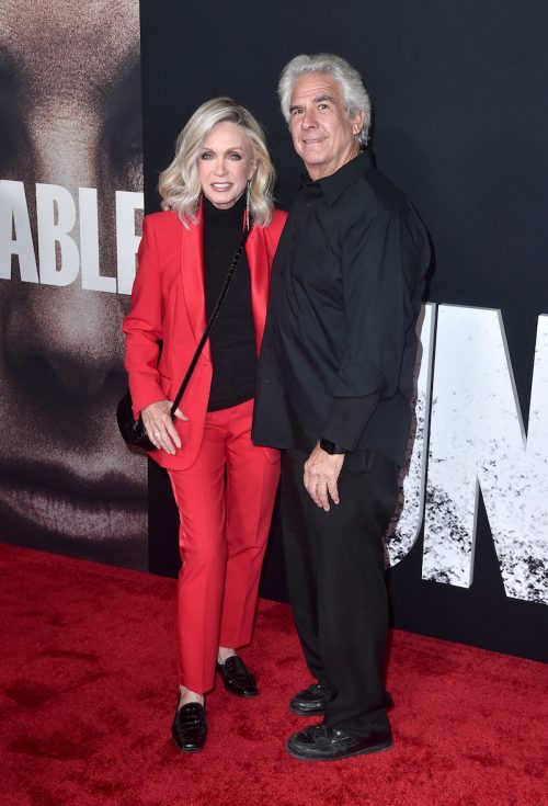 Donna Mills and Larry Gilman at the premiere of "The Unforgivable" in November 2021
