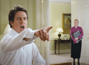 Hugh Grant dancing in "Love Actually"