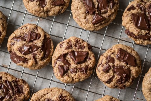 sheet of chocolate chip cookies