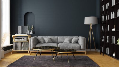 black living room paint