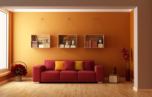 orange living room