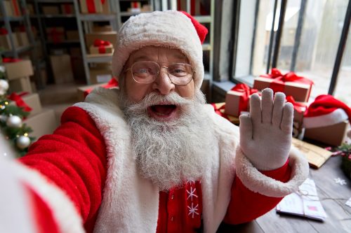 Santa taking a selfie.
