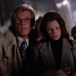 Nick Nolte and Julia Roberts in "I Love Trouble"