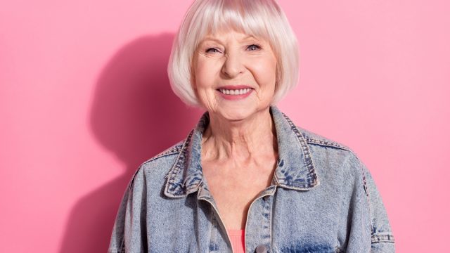 older woman with bangs