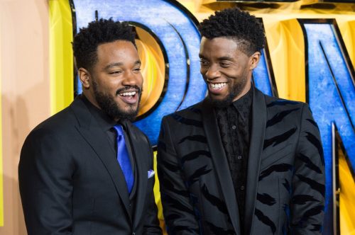 Ryan Coogler and Chadwick Boseman at the European premiere of "Black Panther" in 2018