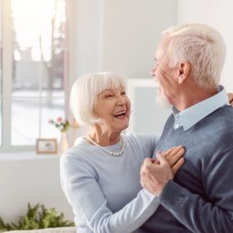 retired couple dancing
